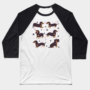 Cute dachshund dog illustration Baseball T-Shirt